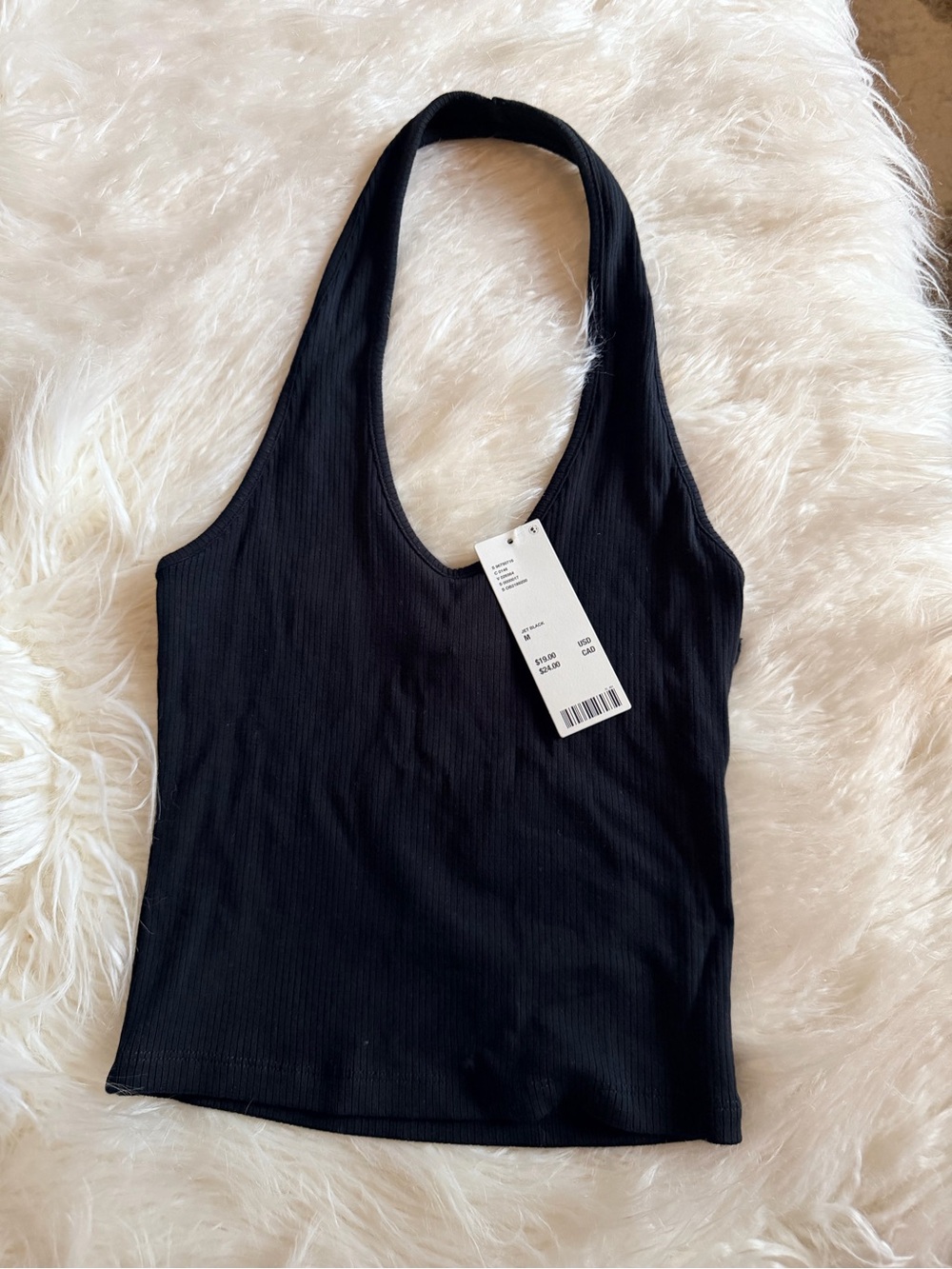 Urban Outfitters Black Ribbed Halter Tank